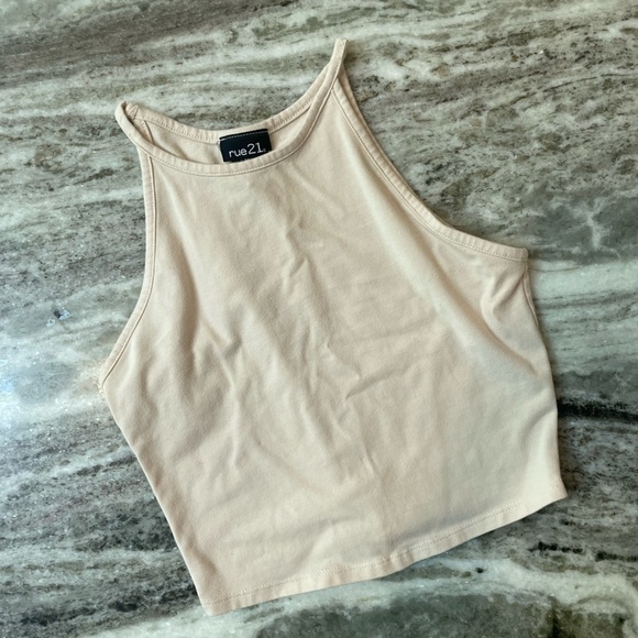 Cream High Neck Tank Top - Picture 1 of 2
